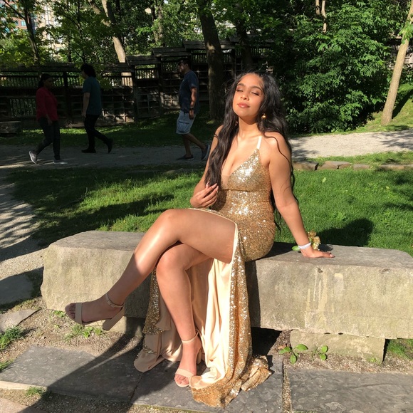 Gold Prom Dress - Picture 1 of 5